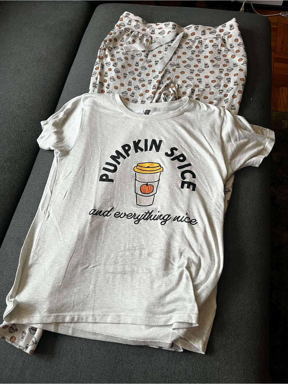 Jaclyn Intimates Pumpkin Spice Fall Pajama Set S Women soft knit Fall Autumn